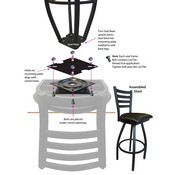 L7C1 Detroit Tigers Doubleing Swivel Stool with Chrome Finish by HBS, AGS-L7C125MLBDet